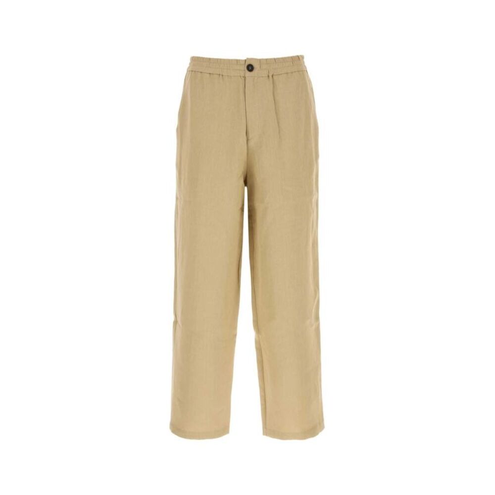 Le Kasha Men Beige Linen Pant